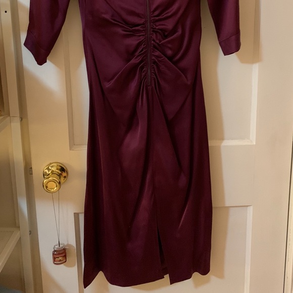 Hugo Boss silk purple deep Vneck dress size 4 - Picture 2 of 5